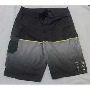 RIP CURL Board Shorts 28 Pocket Gray Surf Trunks Beach Lake